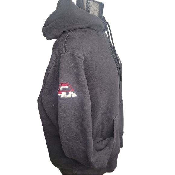 Vintage Y2K Black Fila Grant Hill Lazarus Heavy Pullover Hoodie XL - Picture 3 of 6